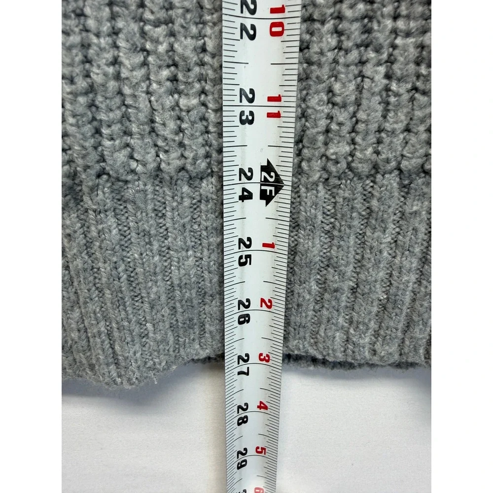 American Eagle Roll Neck Cable Knit Gray Sweater Large Oversized - Picture 5 of 8